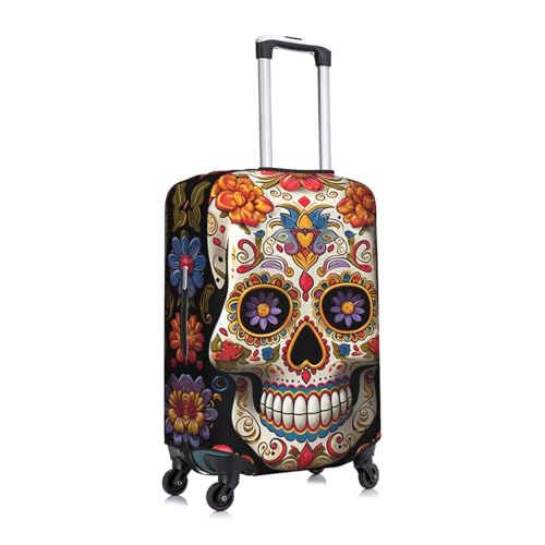 Travel Luggage Cover Anti-Scratch Suitcase Cover Protector Elastic Thicken Luggage Protector Washable Baggage Covers Sugar Skulls Suitcase Sleeve Fit 18-32 Inch Luggage Large3