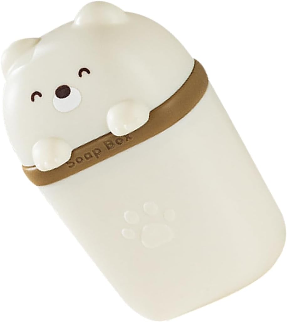 Portable Soap Holder with Lid Leakproof Travel Soap Container for Shower and Camping Creative Bear Design Multiuse Box with Drainage and Items