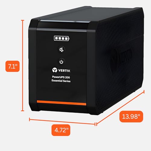 Image of Vertiv PSA6E-600LVT 600VA & 360W PowerUPS 200 Essential 120V Line Interactive Desktop UPS