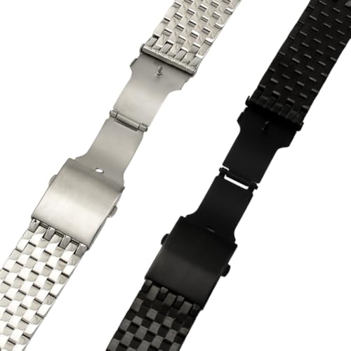 Bracelet montre acier inoxydable robuste 7 perles à interface plate - 6