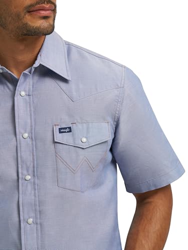 Wrangler Men's Cowboy Cut Western Two Pocket Ss Snap Work Shirt4