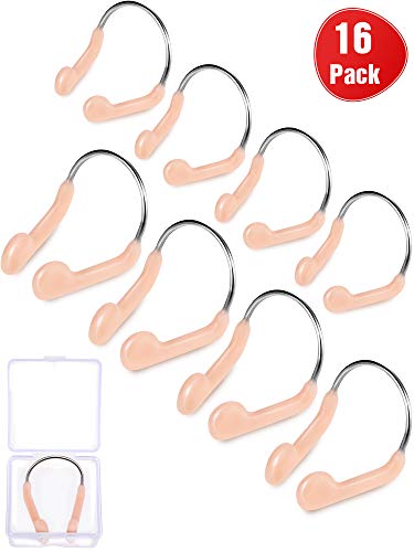 Nose Clip Swimming Competition Protector Nose Clips Swimming Nose Plugs for Adults Kids Using, Beige (16 Pieces)