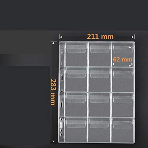Miniatura 6 de Soporte para monedas de 12 bolsillos para coleccionistas, páginas estándar de 9 agujeros para carpetas de almacenamiento, 10 hojas de monedas