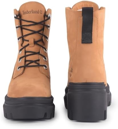 Timberland Women's Everleigh Mid Lace Up Boot, Wheat, 8 | Image 3