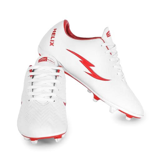 Image of White Helix Turf Hardground TPU Dual Color Sole Lightweight Studs Football Shoes for Men (Size- 4 to 10)