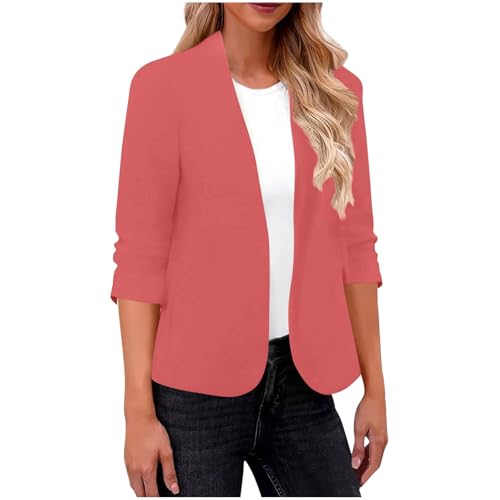 Women's Cropped Blazers Long Sleeve Open Front Lightweight Cardigan Casual Work Office Suit Blazer Formal Jackets2