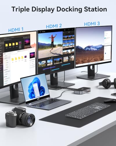 Image of Selore 3 HDMI Docking Station with Charging, Triple Display Docking Station