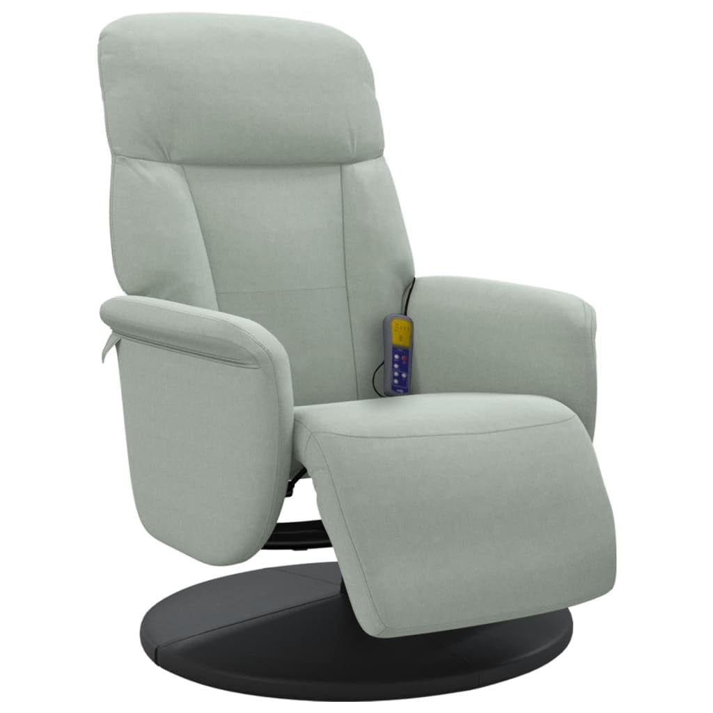vidaXL Fauteuil Inclinable de Massage Repose-Pied, Siège avec Accoudoirs, Chaise de Relaxation avec Dossier Salon, Moderne, Gris Clair Velours