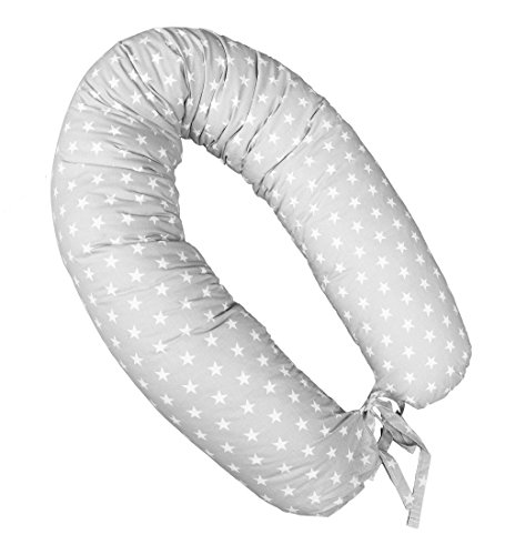 Vizaro - Almofada de amamentação e dormir gravidez - maternal - 190 cm - capa 100 % alg. pura lavável - alta qualidade - multiuso - extra longo e muito estético - E