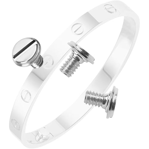 Flat Screws Replacement for Cartier Love Bracelet Screws 4.1mm 3 PCS (Silver)