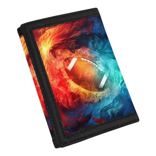 INSTANTARTS Rugby Boys Coin Pouch Trifold Wallet Coin Organizer Water and Fire are Immiscible Portable Handy Money Bag2