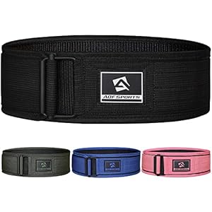 AQF Weight Lifting Belt – 4” Auto Lock Nylon Gym Belt for Functional Training Bodybuilding Powerlifting Deadlift Squat and Weightlifting workout – Lifting Support for Men and Women
