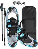 25 Inch Snowshoes for Women and Men with Heel Riser, Strong Steel Crampon Snow Shoes with Carrying...