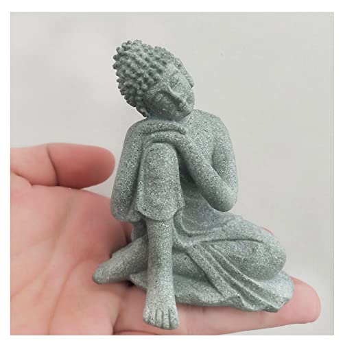 mozhixue Méditation Bouddha Aquarium Décoration de grès Bouddha Statue Statue de Poisson Décor du réservoir de Poisson pour Les Accessoires de réservoir de Poisson Betta,A Cover
