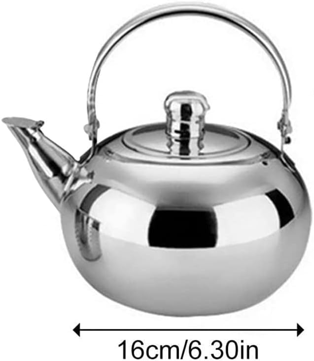 Miniatura 2 de Hervidor de acero inoxidable con mango resistente al calor, tetera para camping, tetera con mango aislado, tetera con filtro, equipo de senderismo