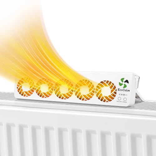 ecoCalm Heizkörper Ventilator mit 5 Lüfter, Intelligenter Heizkörperverstärker Erhöhen die Effizienz der Heizung und Sparen Energie