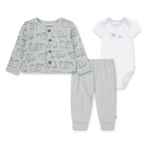Image of HUGGIES Baby Bodysuit, Sweater and Pants 3-piece Outfit Set