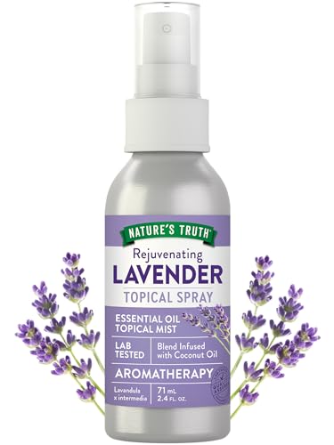 Nature's Truth Lavender Essential Oil Spray | 2.4 fl oz | Room Aroma Mist, Topical Use, & Yoga