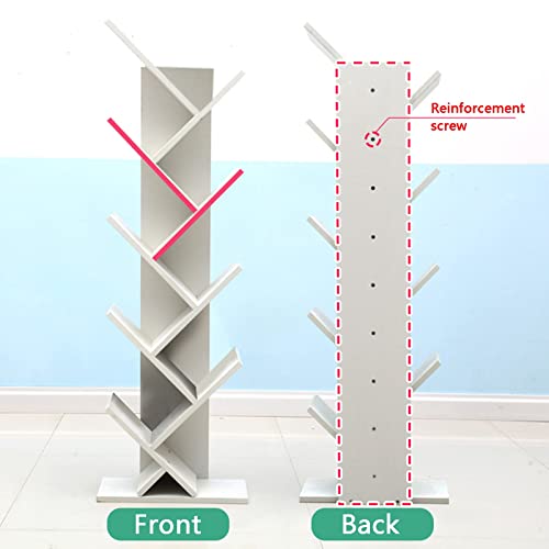 Lilinashop Kids' Furniture Tree Shelf Large Capacity Bookshelf Simple Floor Bookshelf Bedroom Shelf Creative Multi-Layer Bookshelf Bearing 50Kg (Color : Red, Size : 40 * 20 * 105Cm) #TOP2
