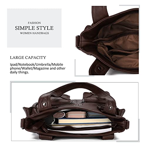 Image of KL928 Women's Large Purses Handbags PU Leather Multi-Pocket Shoulder Bag | Large