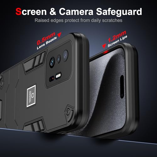 Coque Xiaomi 11T Pro 5G Double Couche Anti-Chute Armure de Protection TPU PC Noir