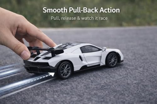 Image of Brand Conquer Defender 1:36 Diecast Model | Openable Doors, Bonnet & Boot for Kids and Collectors | Alloy Metal Car Toy | Perfect for Play & Display (Mclaren Senna Whire)