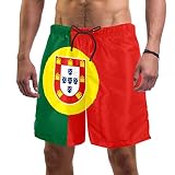 Eslifey Herren Strand Shorts Flagge Portugal Badehose elastisch Badeanzug Boardshorts für Herren, L Gr. L/XL, multi