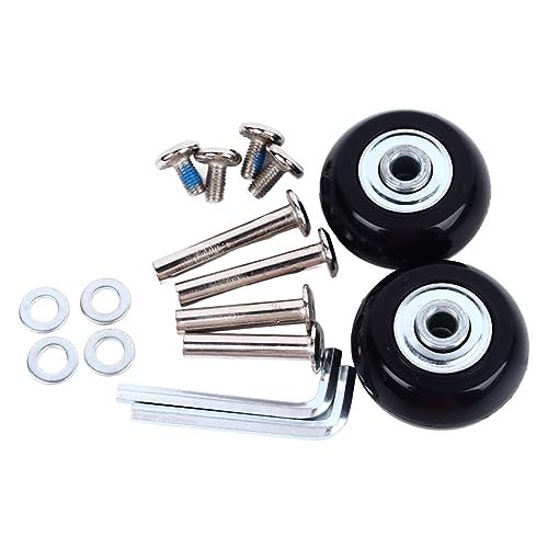 Suitcase Caster, Rubber Metal Sturdy 2Pcs Luggage Suitcase Wheels with Screws Axles for Repair (1.57x0.71in)2