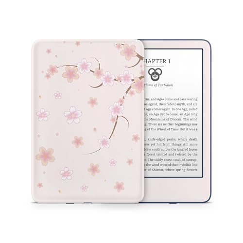 Tacky Design Cherry Blossom Skin Wrap, Floral Stickers, Premium Vinyl 3M Full Wrap for Kindle Paperwhite (11th Gen, 2021)