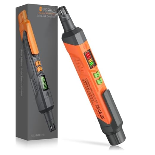 Neoteck Detector de Gas Detector de Gas Natural con Alarma Audible y Visual Detector de Fugas de Gas para Localizar Fuentes de Fuga de Gas Combustible como Metano, Propano para Hogar y RV-Naranja