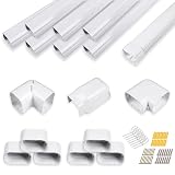 LyPrem 25Ft Mini Split Line Set Cover 4" PVC Line Cover Kit for Mini Split and Central Air Conditioner & Heat Pump