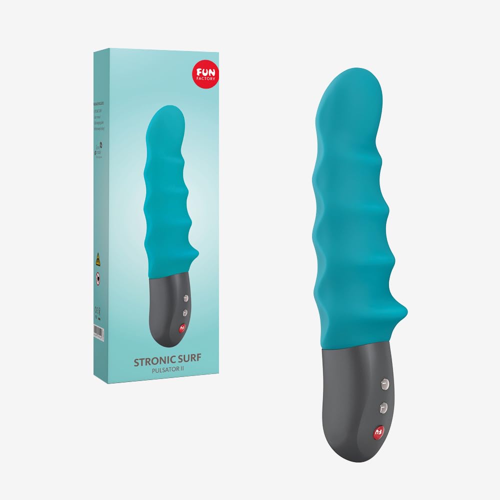 Fun Factory STRONIC SURF - Vibratore urti, Sex toy per lei, Vibratori donna sesso realistico, Silicone, Turchese