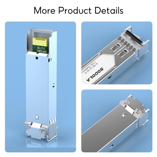 Image of SODOLA 1.25G SFP 1000Base-SX Multimode LC Fiber Transceiver, 850nm MMF, 550m, for Cisco GLC-SX-MMD /SFP-GE-S, Meraki MA-SFP-1GB-SX, Fortinet, Ubiquiti UniFi UF-MM-1G, Mikrotik, TP-Link