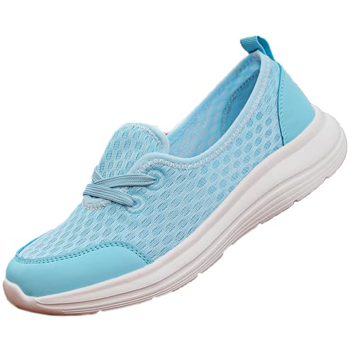 Women's Mesh Comfort Orthopedic Shoes with Arch Support Non-Slip Breathable Casual Slip-On Low Top Sneakers Wide Width Diabetic & Nurse Walking Shoes