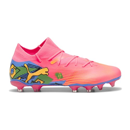 PUMA Future 7 Match Neymar Jr Firm Ground/Artificial Ground Soccer Cleats Sunset Glow/Puma Black/Sun Stream/Puma Green/Bluemazing 12 D (M)