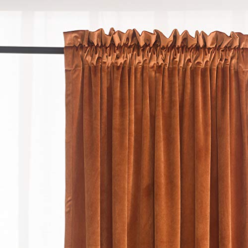 Roslynwood Home Velvet Orange Curtain 96 inch - Image 3