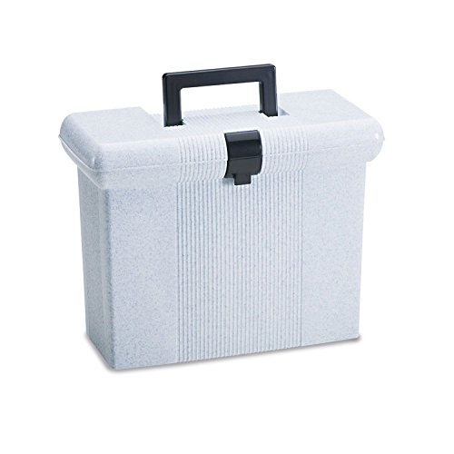 Portable File Boxes, Letter, Plastic, 14-7/8 X 6-1/2 X 11-7/8, Granite #TOP8