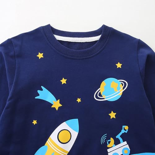 Boys Sweatshirts Casual Sweatshirts Cotton Sweatshirts Long Sleeve T-shirts Crew Neck Cartoon Tops for Boys-3653