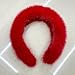 Queenbox Elastic Faux Fur Headband, Soft Furry Solid Winter Hairband for Women Fashion Makeup Trendy, Red