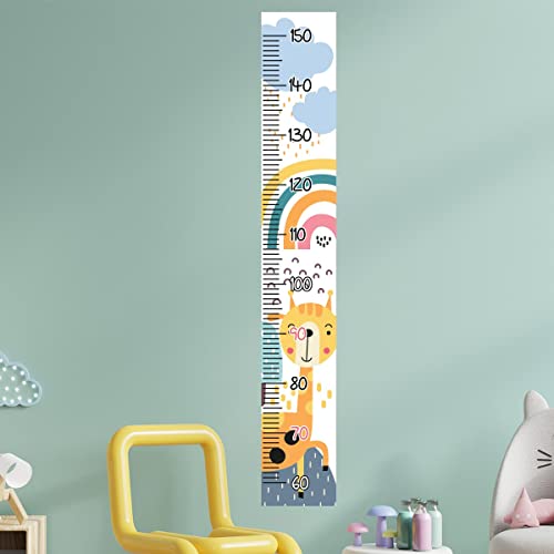 Sticker mural adhésif Toise | Autocollant Girafe et Arc-en-ciel - Décoration Murale Chambre Enfants | 1 Planches de 30 x 50 cm Cover