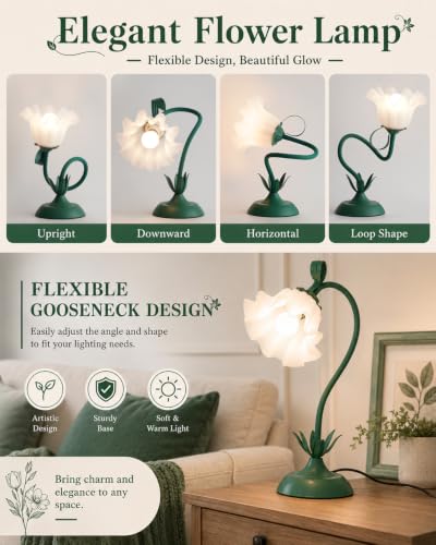 Image of WERFOP Flower Table Lamp Cute Desk Lamp for Bedroom Home Decor
