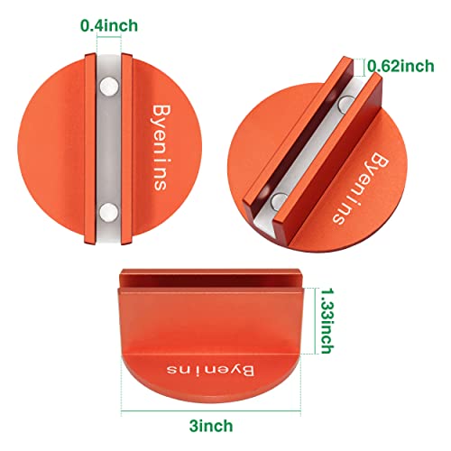 Image of Car Universal Aluminum Grooved Magnetic Jack Pad,Jack Pad Weld Frame Rail Adapter(Orange) with 0.4 inchSlotted Groove,Use for Car SUV Truck Pickup Maintenance,Repair and Tire Replacement