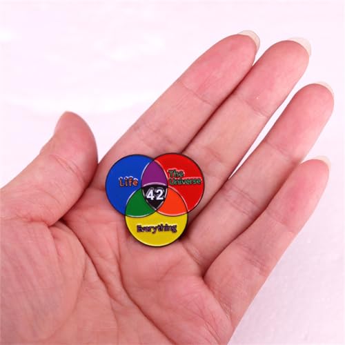 Image of Life Everything The Universe Enamel Pin Collar Pin Crossed Circle Backpack Brooch Jacket Hat Jewelry Accessory