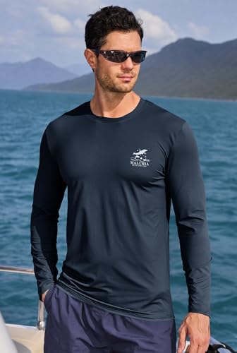 Image of Mens UPF 50+ Rash Guard Quick Dry Lightweight Summer UV Sun Protection Long Sleeve Swim Shirt (S-XXL)