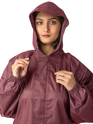 Image of THE DRY CAPE ; LET IT RAIN Women's Waterproof Rain Coat | Packable, Full Length with Hood & Pockets | Urban Commuter Rainwear
