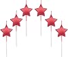 Star Birthday Candles,6 Pcs Metallic Exquisite Cake Candles for Birthday Wedding Party Cupcakes Topper Decorations Anniversary Valentines Day,Red