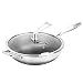 Wok with Lid, 32/34 cm Wok Antiaderente, 304 Wok in Acciaio Inox, Padella Antiaderente a Nido d'Ape a Due Lati, Wok fusalomico, Cucina a induzione, Gas Universale (Taglia : 32cm)