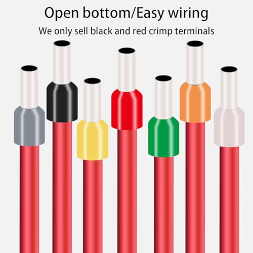 Image of 400 PCS Wire Ferrules Kit 20 AWG Insulated Ferrule Connectors Terminal,E7510 Pre-Insulated Pin Cord End Terminal or Car Audio, Electronics, Communication Equipment (200 Black + 200 Red)