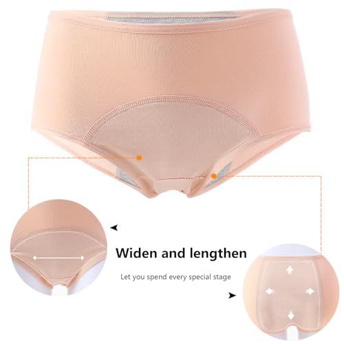 ZJHTK 6Pcs Cotton Incontinence Underwear for Women, Middle Waisted Panties for Women over 60, Reusable Protective Briefs3