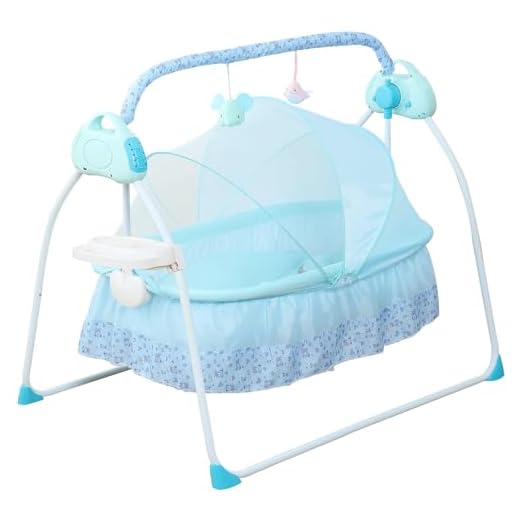 TFCFL Electric Baby Crib Cradle, 0-18 MonthsInfant Bed Auto Swing with Remote Control & Music, 25KG/55LBS Capacity, Foldable Baby Bassinet, Blue